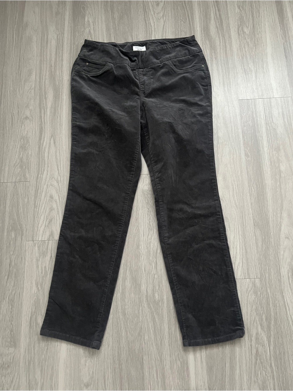 Charter Club Women’s Corduroy Pants Size 12 Black Straight Leg Stretch